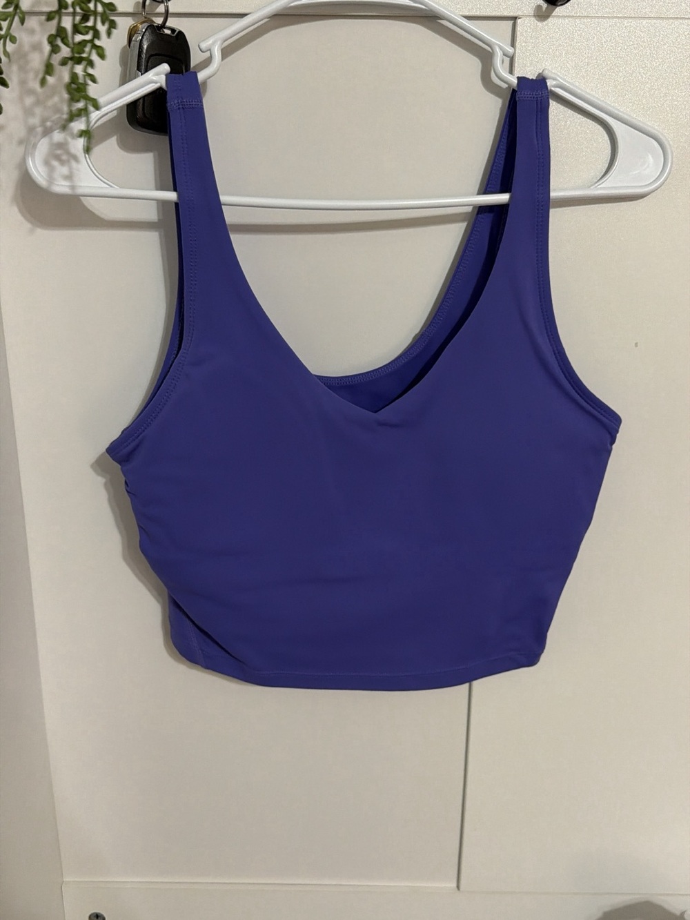 Purple V-Neck Crop Tank Top
